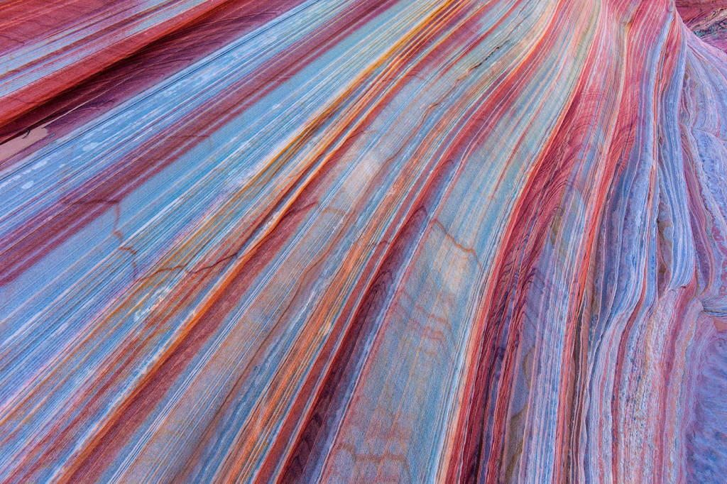 Colorful sandstone layers in the Vermillion Cliffs Wilderness, Arizona, USA
