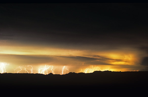 Intense lightning display at Glendive, Montana