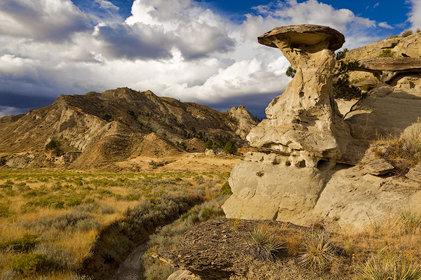 Caprock formation near Little Bullwhacker Creek in the Upper Missouri River Breaks National Monument, Montana
